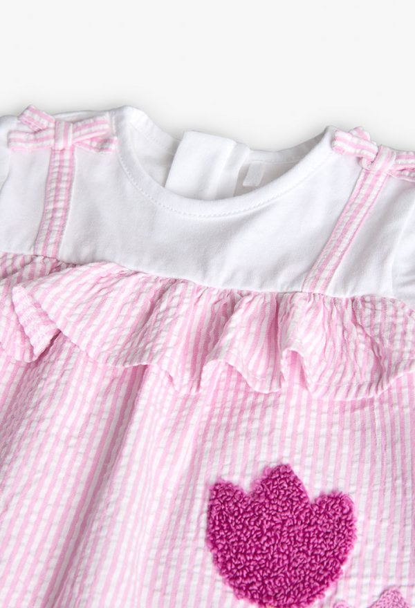 Poplin dress striped for baby -BCI - Image 4