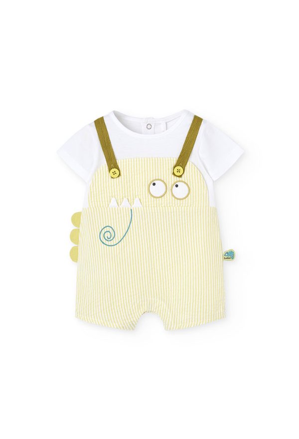 Poplin play suit striped for baby -BCI