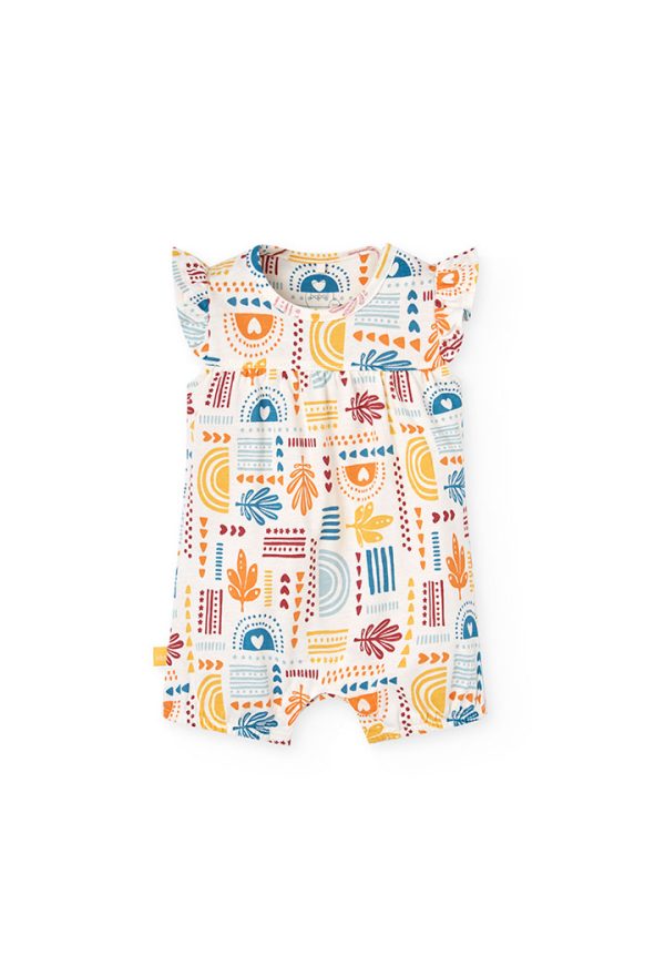 Knit play suit printed for baby -BCI