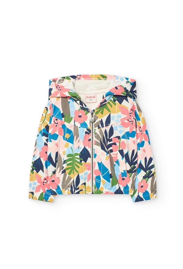 Fleece jacket floral for baby girl -BCI