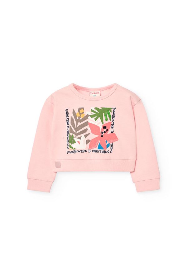 Fleece sweatshirt for baby girl -BCI