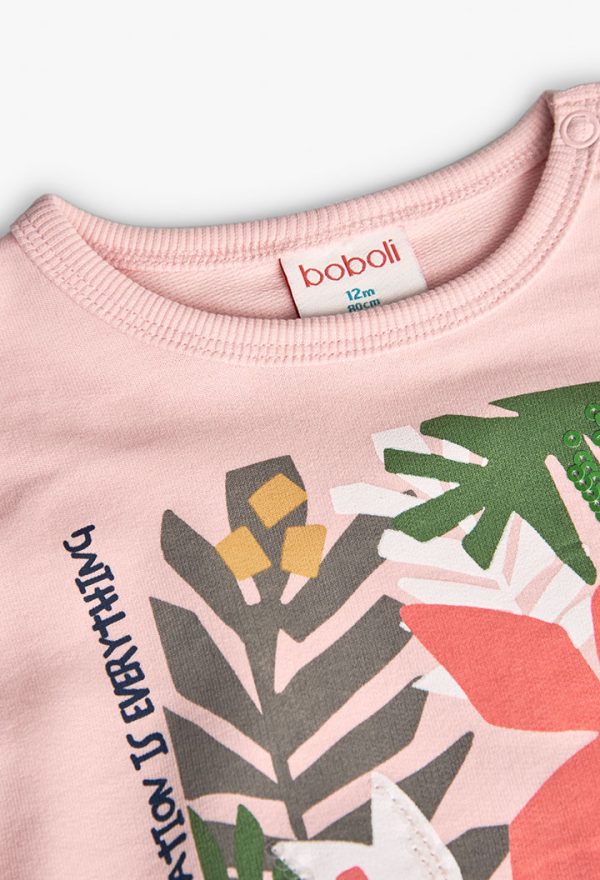 Fleece sweatshirt for baby girl -BCI - Image 4