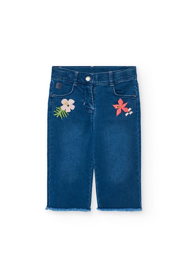 Denim trousers knit for baby girl -BCI