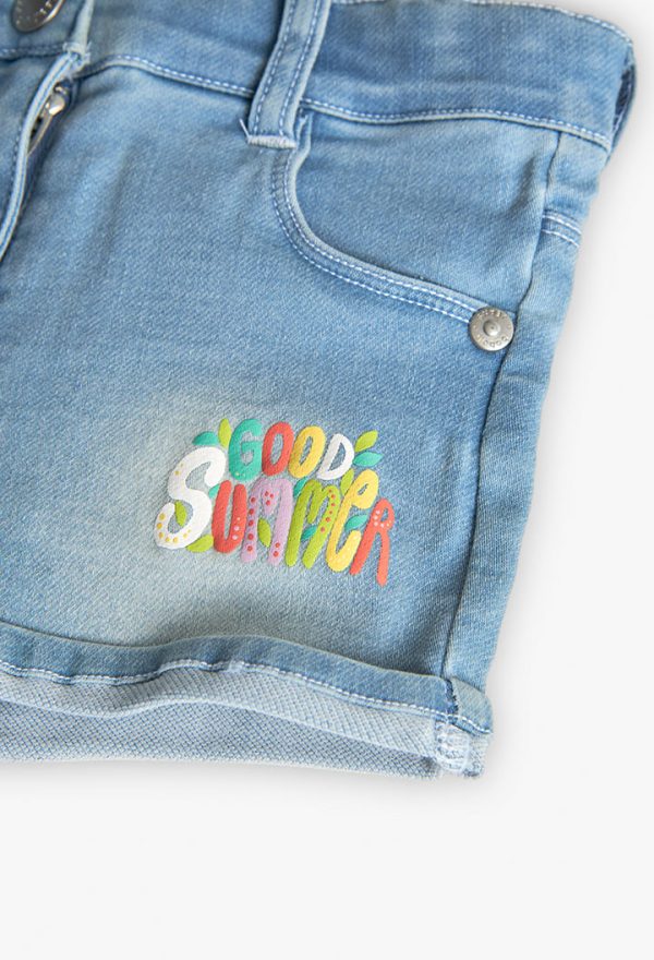 Denim shorts knit for baby girl -BCI - Image 4