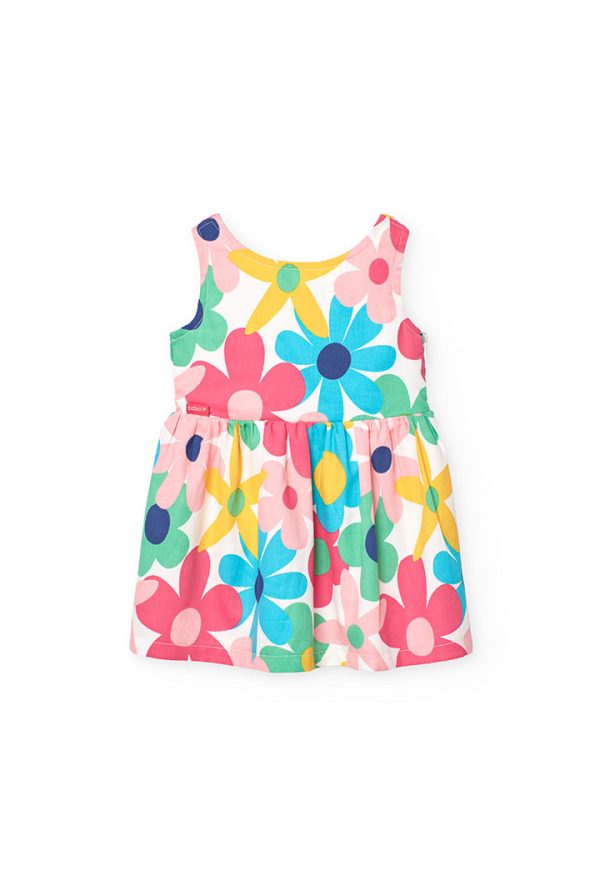 Satin dress floral for baby -BCI