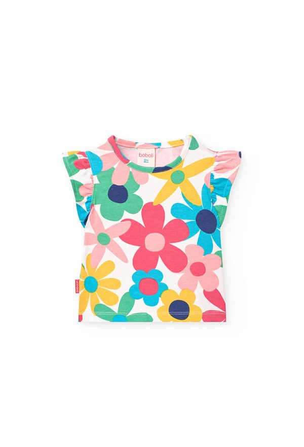 Knit t-Shirt floral for baby girl -BCI