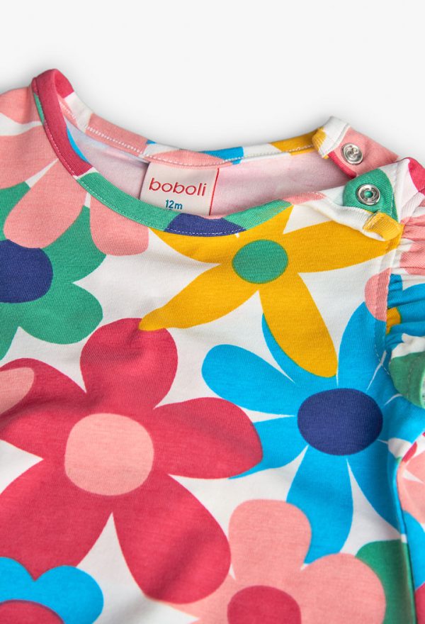 Knit t-Shirt floral for baby girl -BCI - Image 3