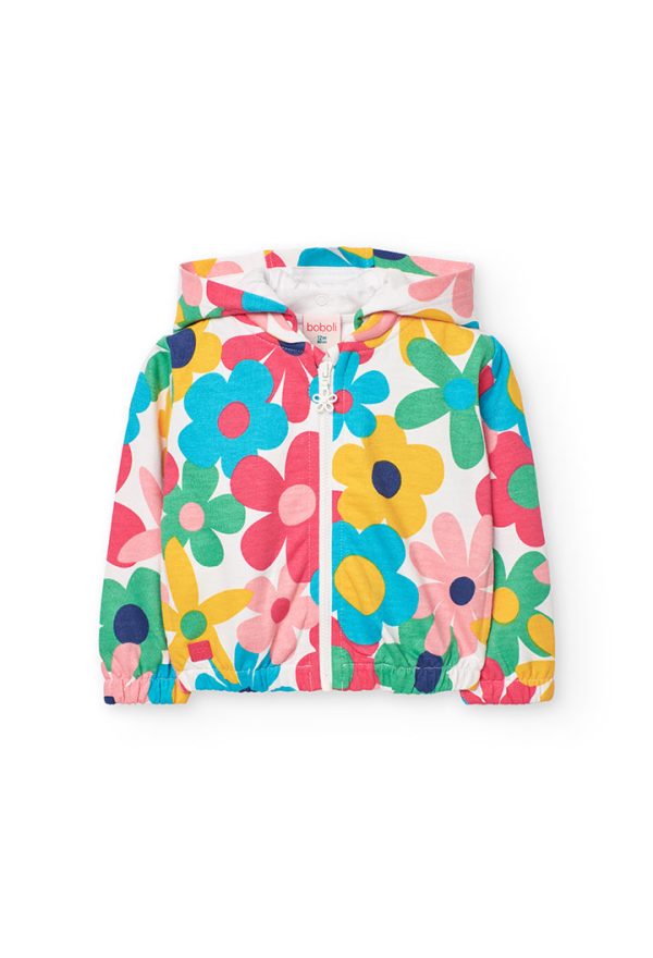 Fleece jacket floral for baby -BCI