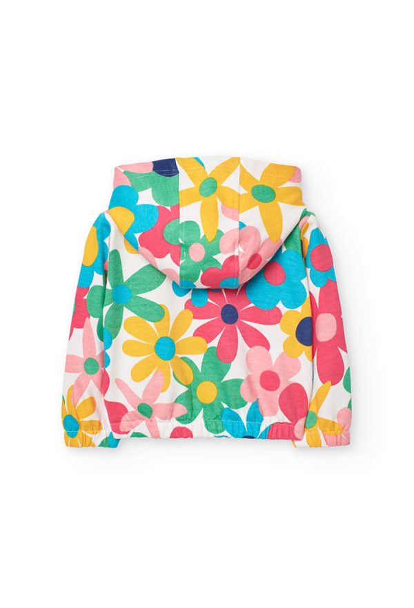 Fleece jacket floral for baby -BCI - Image 2