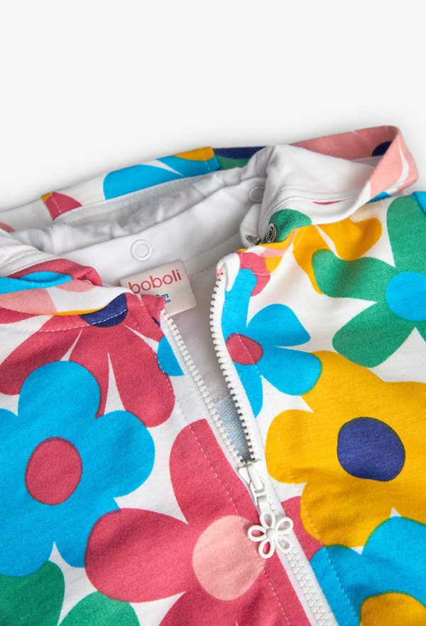 Fleece jacket floral for baby -BCI - Image 3
