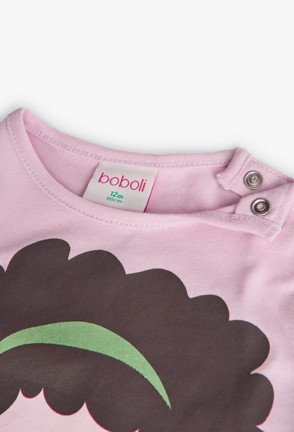 Boboli  Μπλούζα μακό σε dusty pink χρώμα και σχέδιο Κοριτσάκι - Image 3