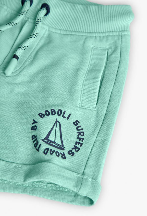 Fleece bermuda shorts for baby boy -BCI - Image 4