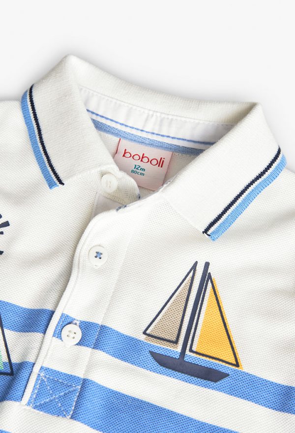 Pique polo for baby boy -BCI - Image 3
