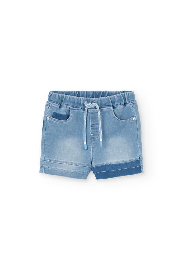 Knit denim bermuda shorts for baby -BCI