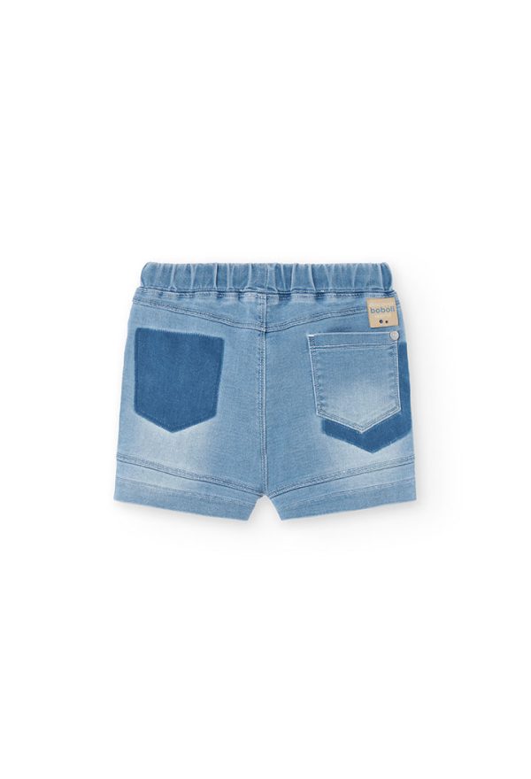 Knit denim bermuda shorts for baby -BCI - Image 2