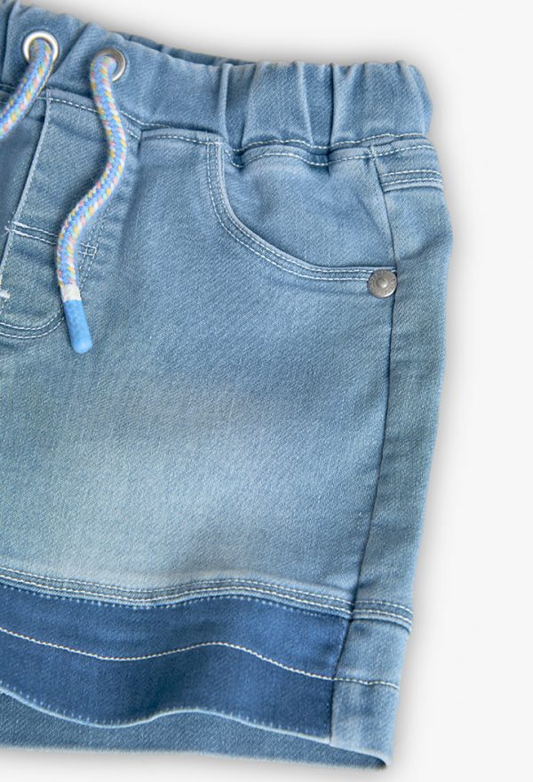 Knit denim bermuda shorts for baby -BCI - Image 3