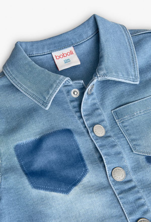 Overshirt denim knit for baby -BCI - Image 3