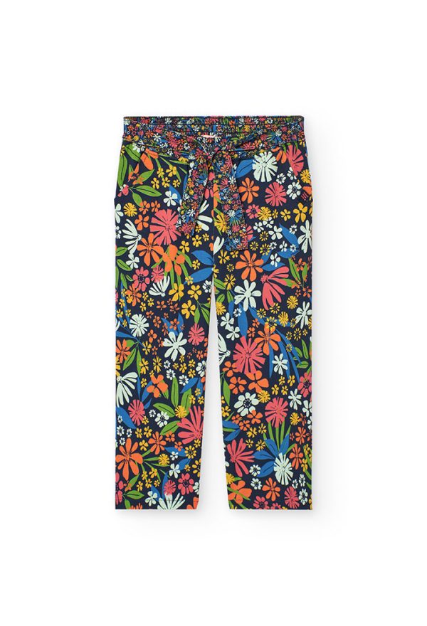 Stretch knit trousers for girl -BCI