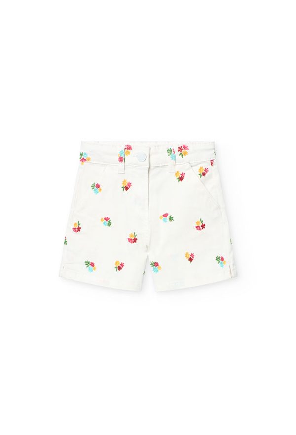 Twill bermuda shorts floral for girl -BCI