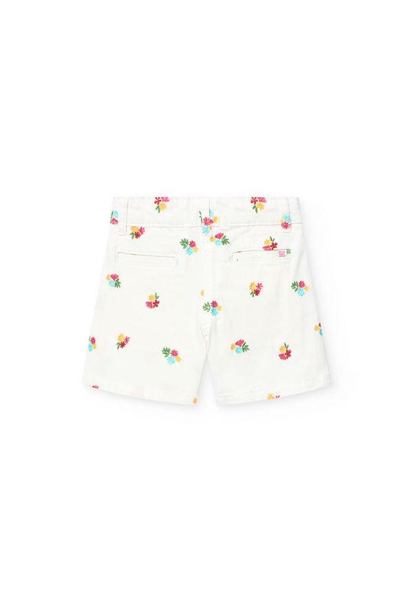 Twill bermuda shorts floral for girl -BCI - Image 2