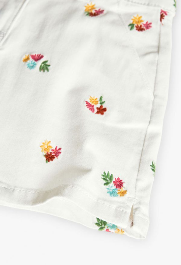 Twill bermuda shorts floral for girl -BCI - Image 4