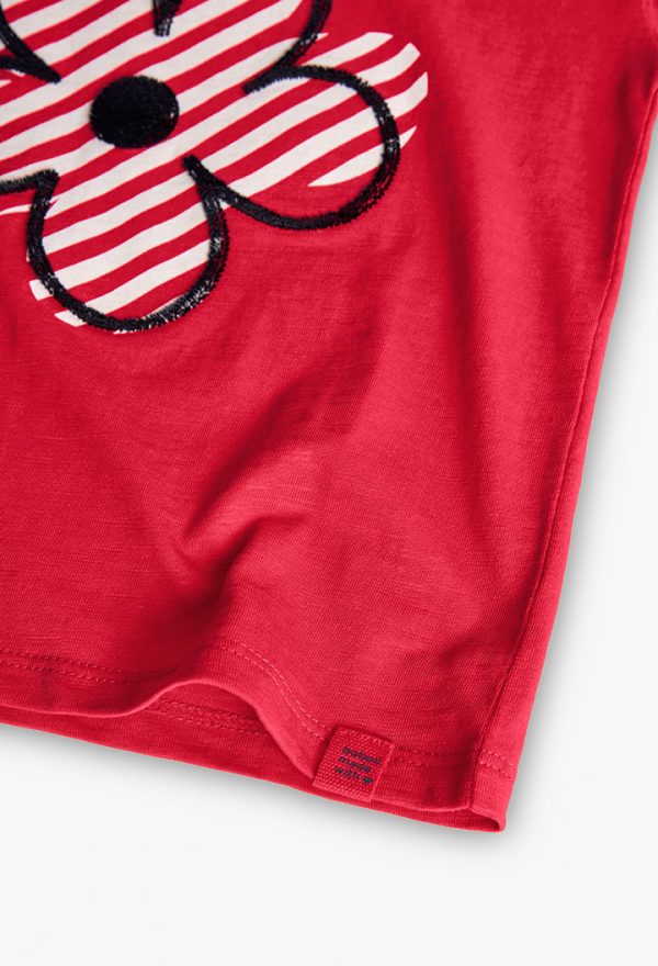 Knit t-Shirt flame for girl -BCI - Image 4