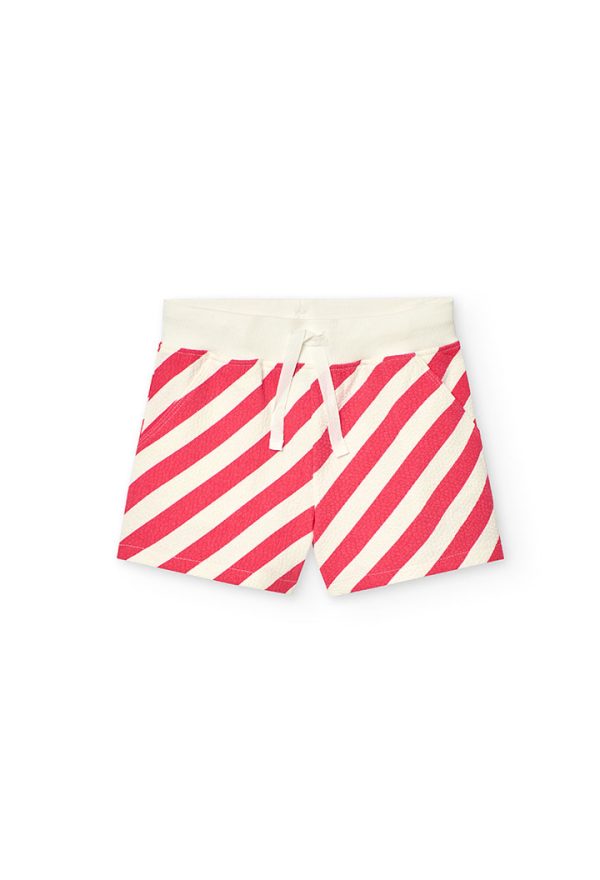 Knit shorts striped for girl