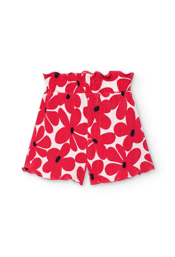 Knit bermuda shorts floral for girl - Image 2