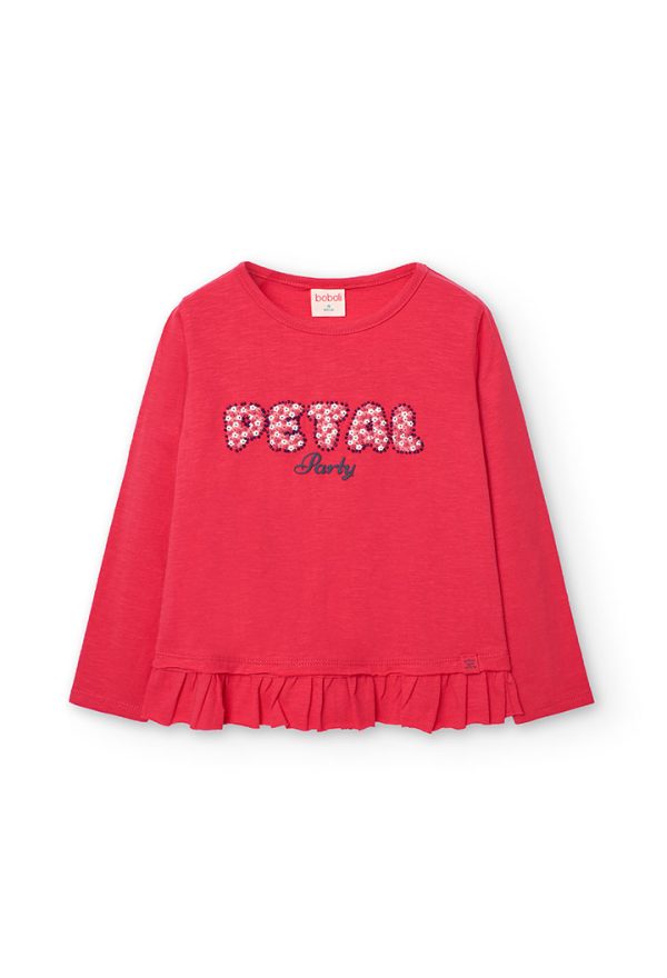 Knit t-Shirt flame for girl -BCI