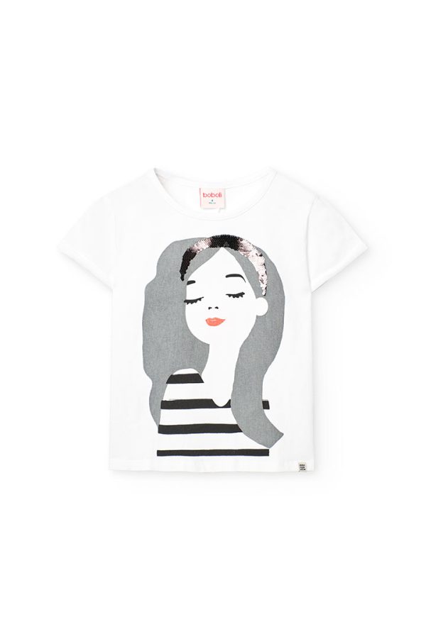 Stretch knit t-Shirt for girl -BCI