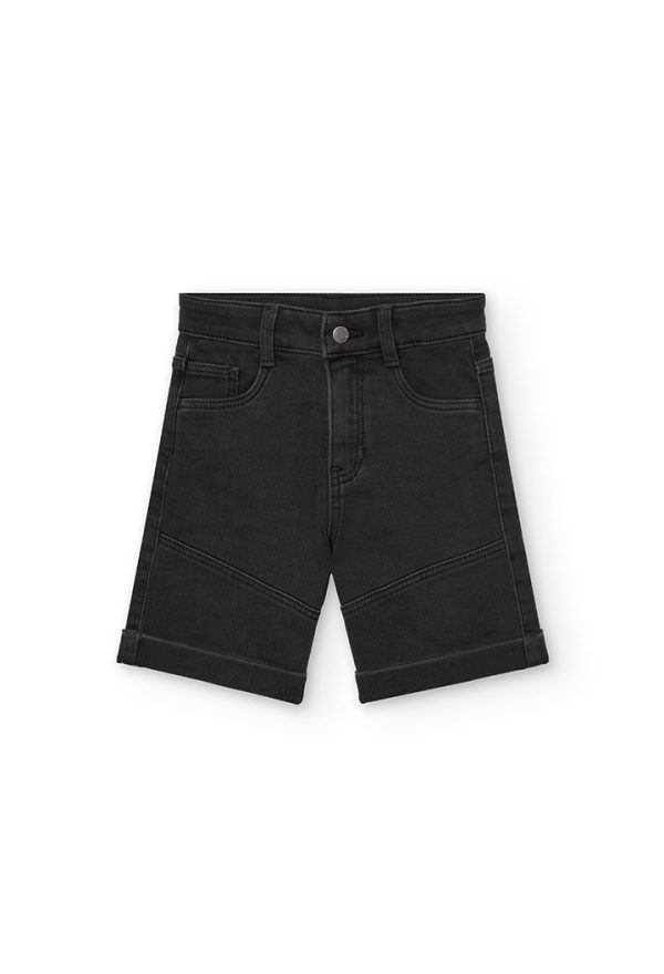 Knit denim bermuda shorts for boy -BCI