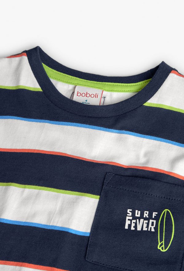 Knit t-Shirt striped for boy -BCI - Image 3