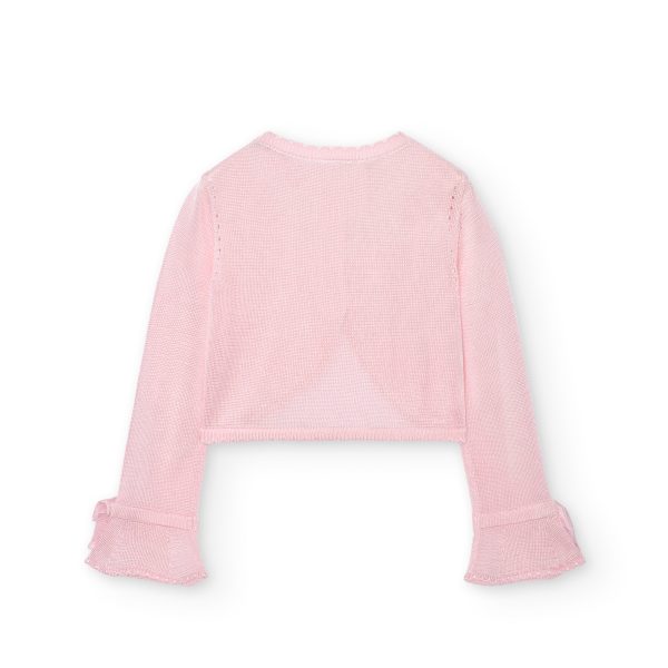 Ζακέτα καλοκαιρινή Boboli Chic Baby Girl σε ροζ παλ χρώμα - Image 2