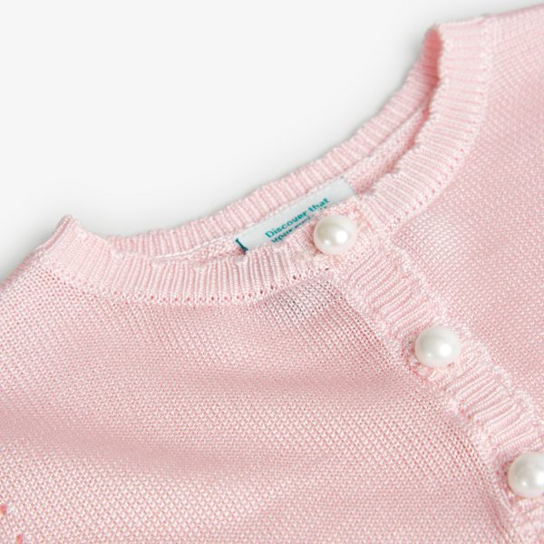 Ζακέτα καλοκαιρινή Boboli Chic Baby Girl σε ροζ παλ χρώμα - Image 3