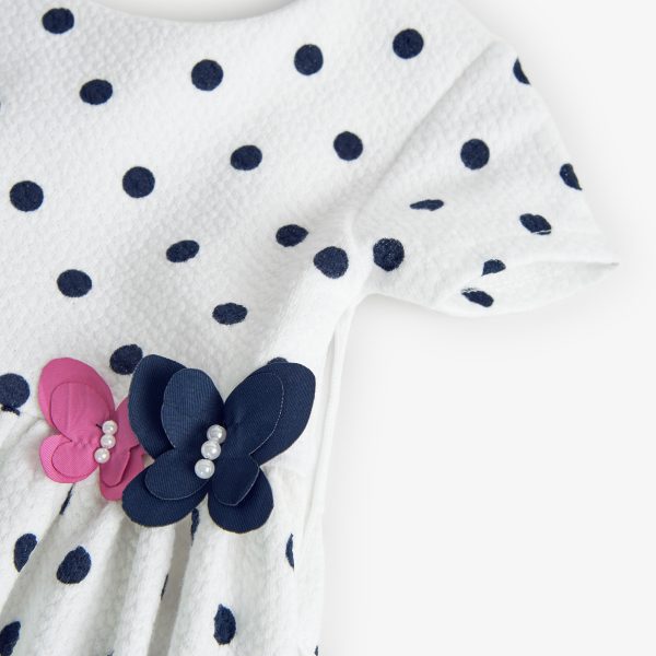 Φόρεμα Boboli Chic kidsμε μπλε πουα και εντυπωσιακή πλάτη - Image 3