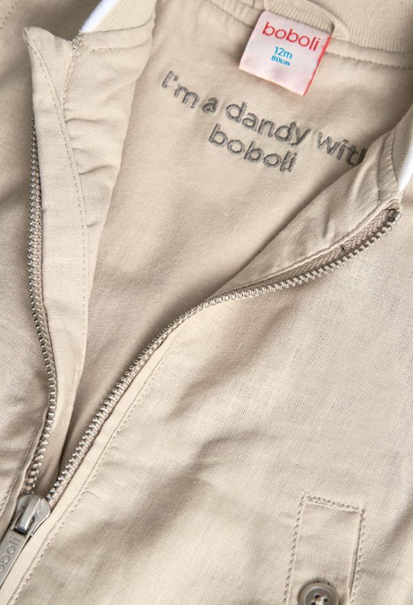 Linen jacket for baby boy -BCI - Image 3