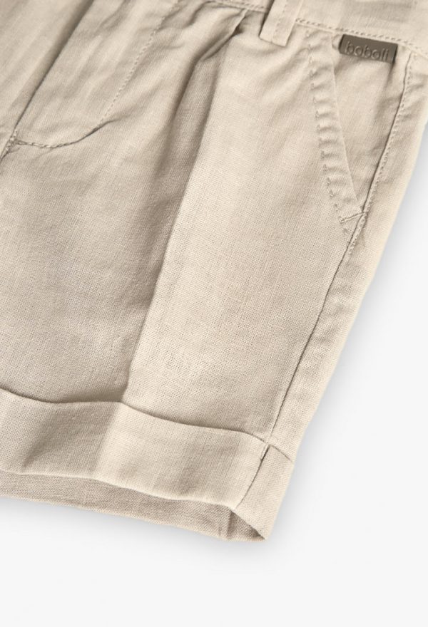 Linen bermuda shorts for baby boy -BCI - Image 4