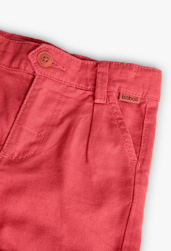 Linen bermuda shorts for baby boy -BCI - Image 3