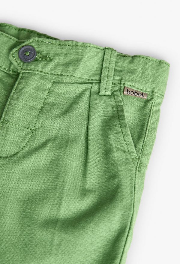 Linen bermuda shorts for baby boy -BCI - Image 3