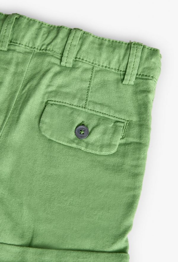 Linen bermuda shorts for baby boy -BCI - Image 4