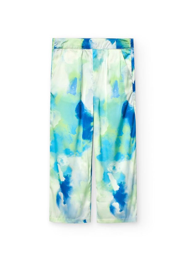 Satin trousers printed for girl