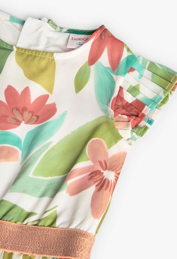 Jumpsuit gauze floral for girl -BCI - Image 3