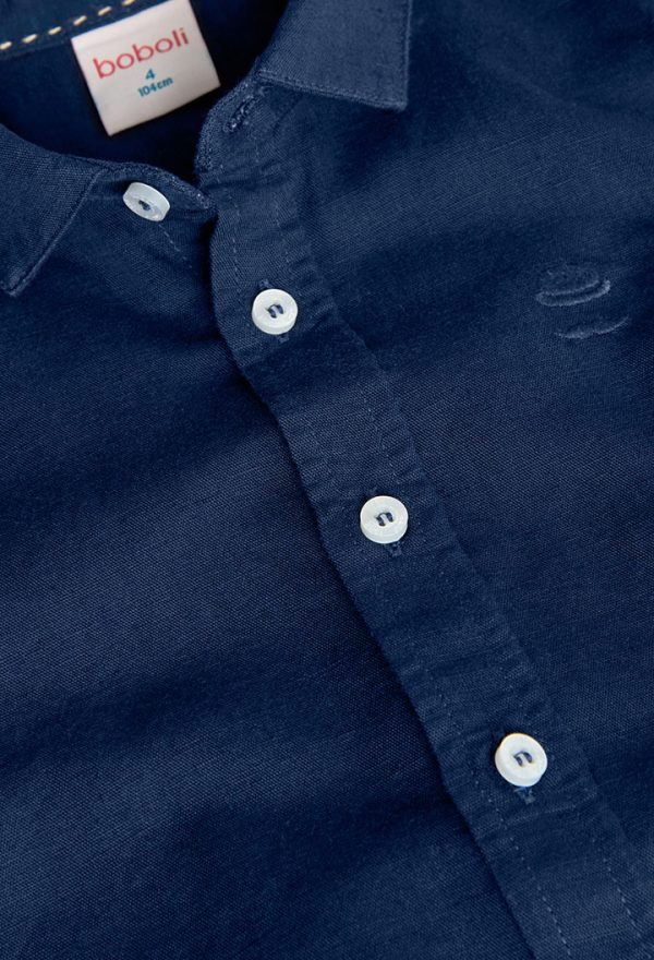 Linen shirt long sleeves for boy -BCI - Image 3