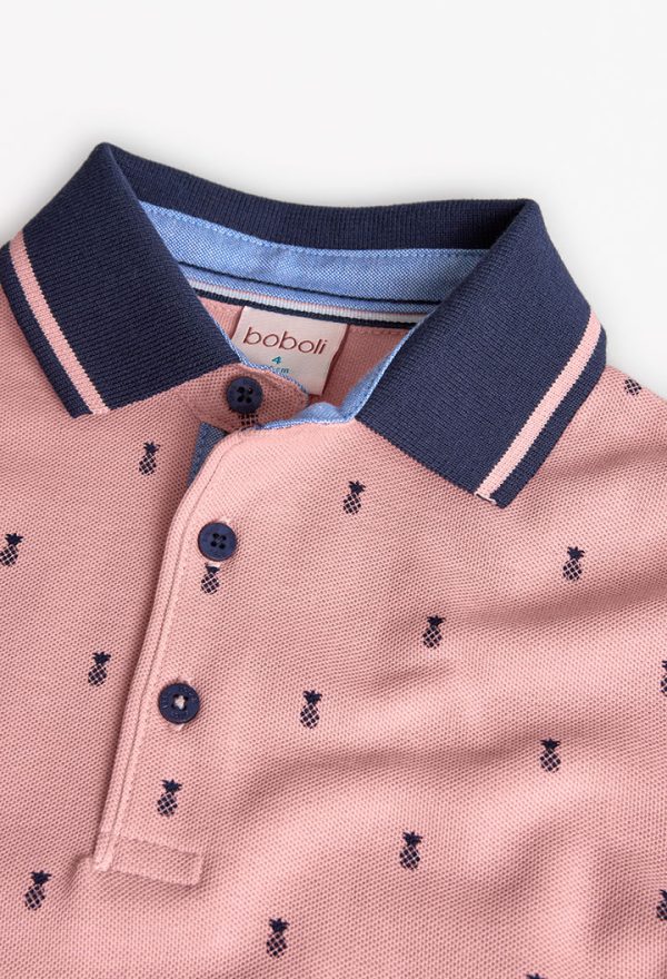 Pique polo printed for boy -BCI - Image 3