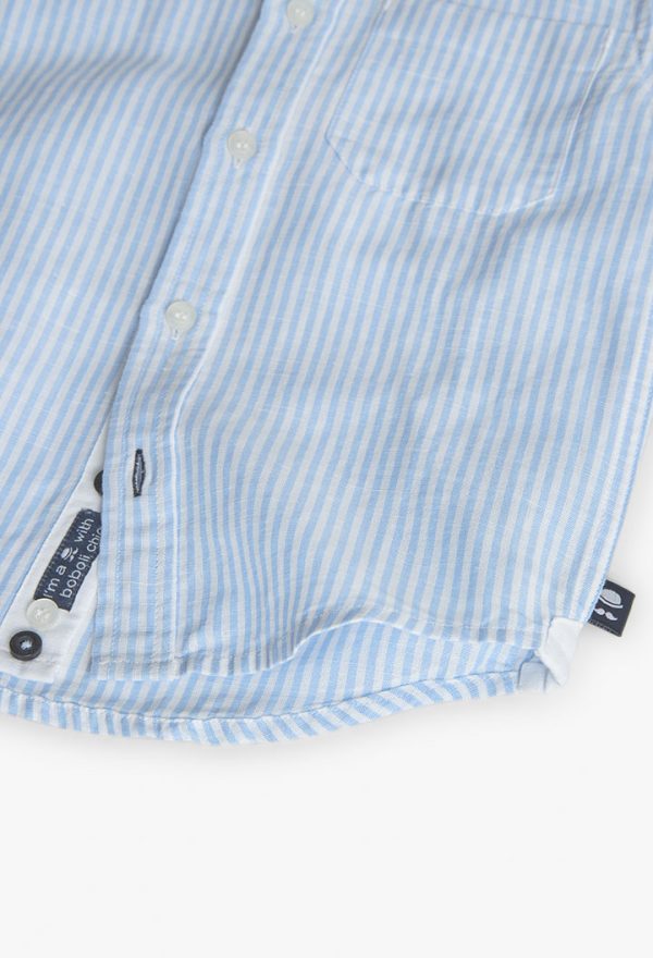 Poplin shirt striped for boy -BCI - Image 4