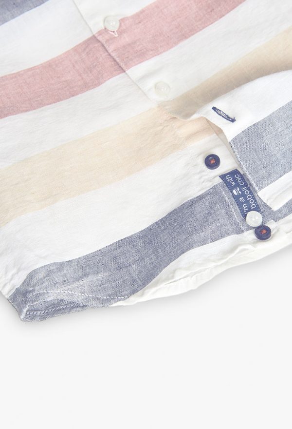 Shirt linen striped for boy -BCI - Image 4