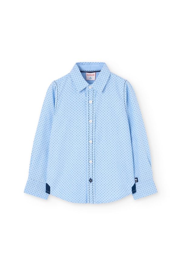 Boboli Chic Πουκάμισο σε γαλάζιο χρώμα με μπλε navy πουά ASPEN