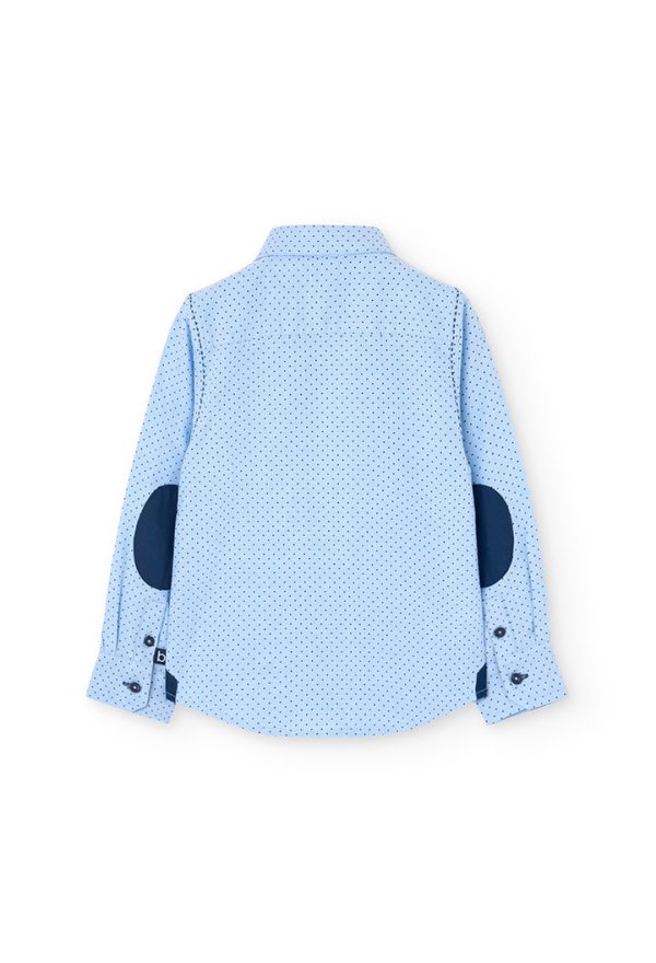 Boboli Chic Πουκάμισο σε γαλάζιο χρώμα με μπλε navy πουά ASPEN - Image 3