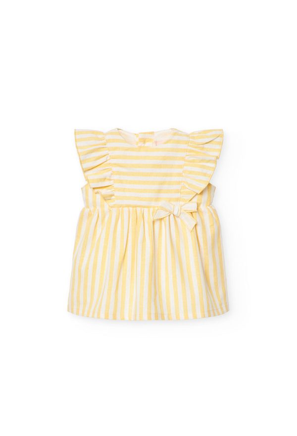 Linen dress striped for baby -BCI
