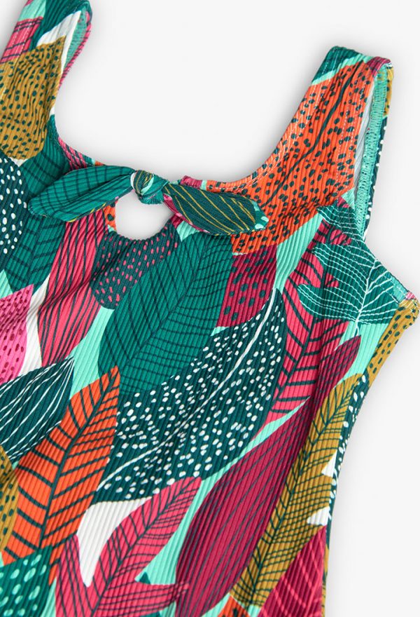 Swimsuit polyamide "leaves" for girl - Image 3